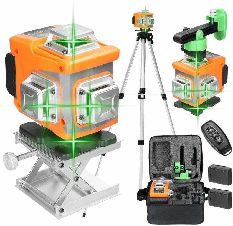 Litzee - Multifunktionaler 16-Linien-Laser-Level 3Ḟ Selbstnivellierungsfunktion Nivellierwerkzeug Omnidirektionaler Bode...