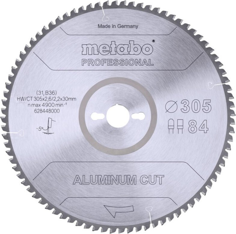 Sägeblatt Metabo aluminium cut professional 305x30 Z84 FZ/TZ 5Grad neg