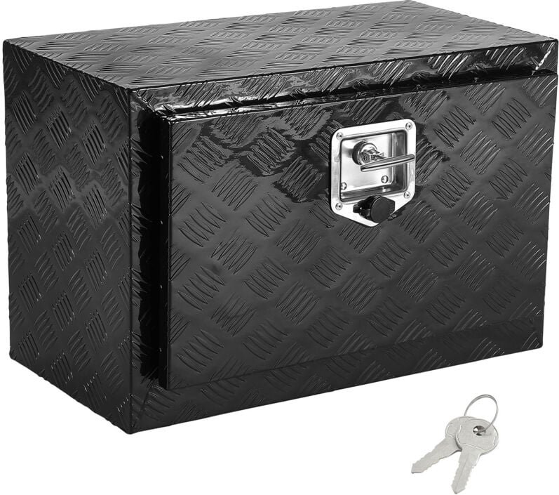 Unterboden-LKW-Box, 61 x 30 x 35,6 cm, robuster Werkzeugkasten aus Aluminium mit Diamantplatte, Schloss und Schlüssel, w...