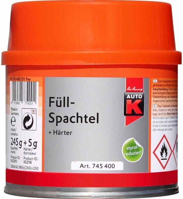 Füllspachtel + Härter 250 g Spachtel Spachtelmasse - Auto-k