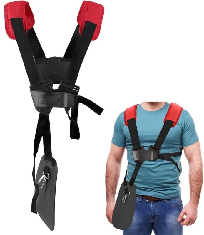 Arnés de hombro para cortacésped - Arnés de hombro doble con cinturón de nailon duradero ajustable para desbrozadoras o ...
