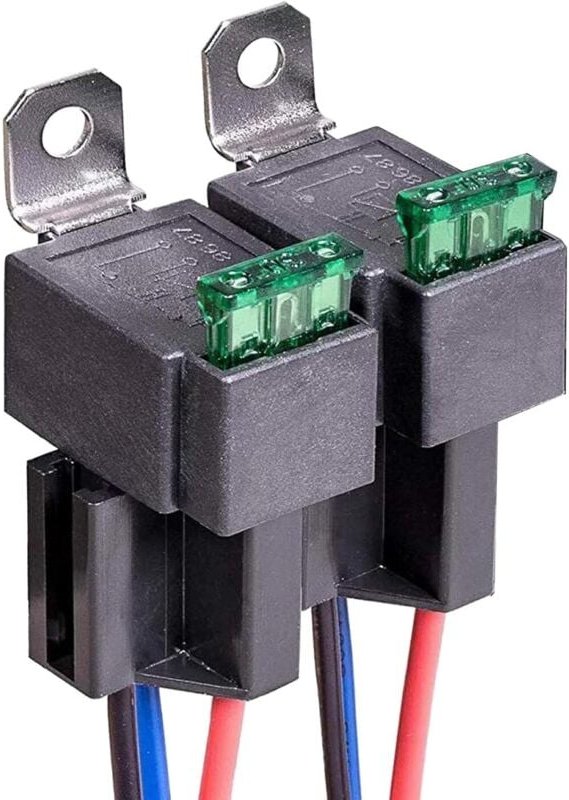 2 Stück 12V Sicherungsrelais 30A ato/atc Flachsicherung mit Kabelbaumsatz, 4-polige spst Relais für den Automobilbereich...