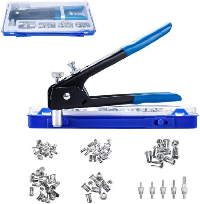 86-teiliges Nietset mit Muttern der Größen M3, M4, M5, M6 und M8 sowie 5 Stiften – Gewindeeinsatzwerkzeuge für Nieten – ...