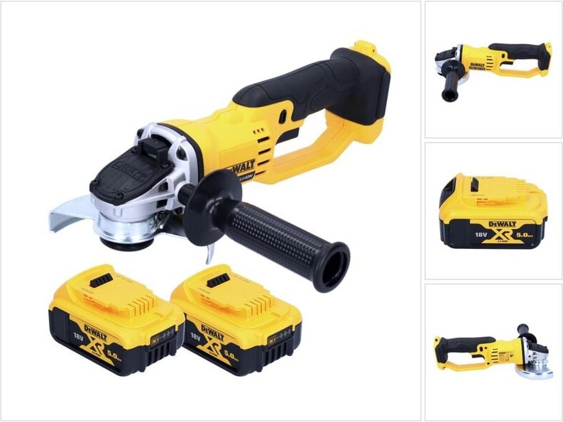 Dewalt - dcg 412 n Akku Winkelschleifer 18 v 125 mm + 2x Akku 5,0 Ah - ohne Ladegerät