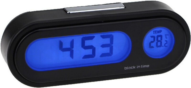 BEBUSINGOTO Autouhr, Auto-Digitaluhr mit Thermometer, Mini-Fahrzeug-Armaturenbrettuhr (Auto-Digitaluhr-Thermometer)