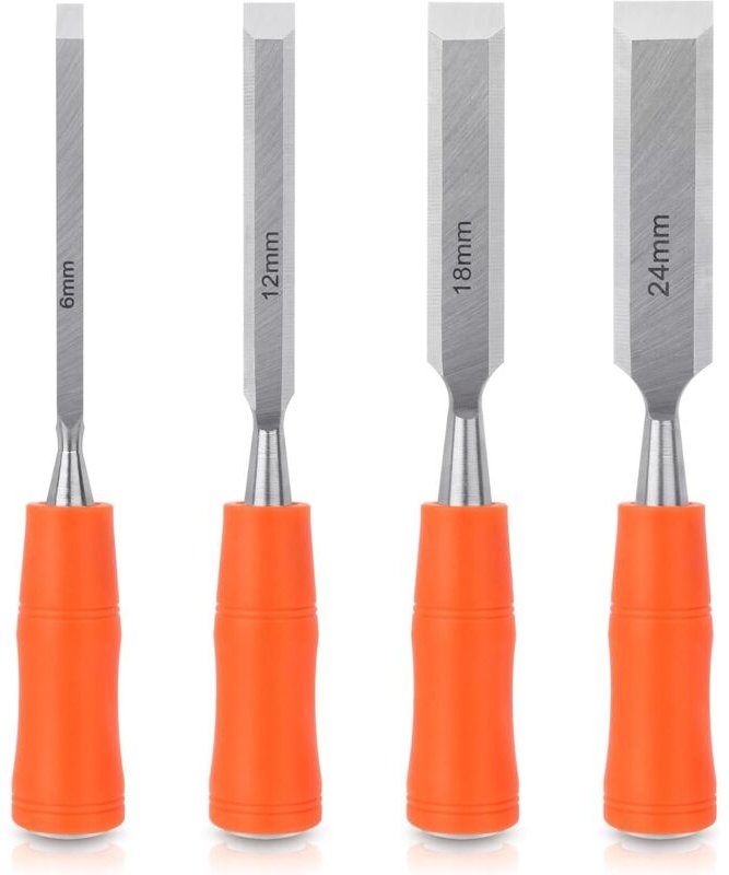 4-teilig Stemmeisen Set für Holz, Holzmeißel Stecheisen Set für Holzbearbeitung DIY, Holz Beitel Tischler Werkzeug, Meiß...