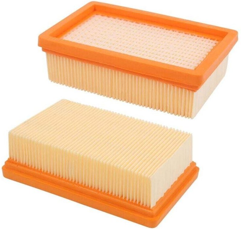 Set mit 2 Ersatz-Flachfiltern für Kärcher Nass-Trockensauger MV4, MV5, MV6, WD4, WD5, WD6, WD4P, WD5P und WD6P.