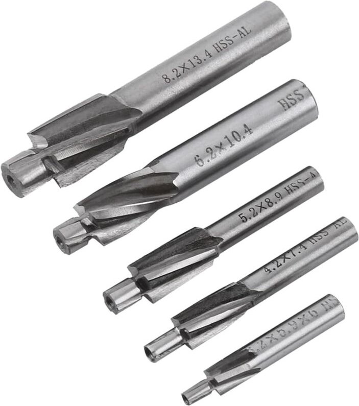 Senkbohrer, Schaftfräser, 5-teiliges HSS-Stufensenkbohrer-Set, Metall-Senkbohrer, M3-M8-Nutbohrer-Set, 4-schneidiger Sch...