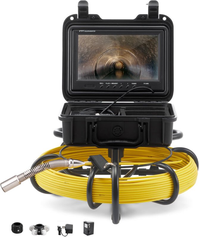 Inspektionskamera Rohrkamera 50m Kanalkamera 720P Endoskop-Kamera 12V 4500mAh Lithium-Akku 6Stunden Rohrinspektionskamer...