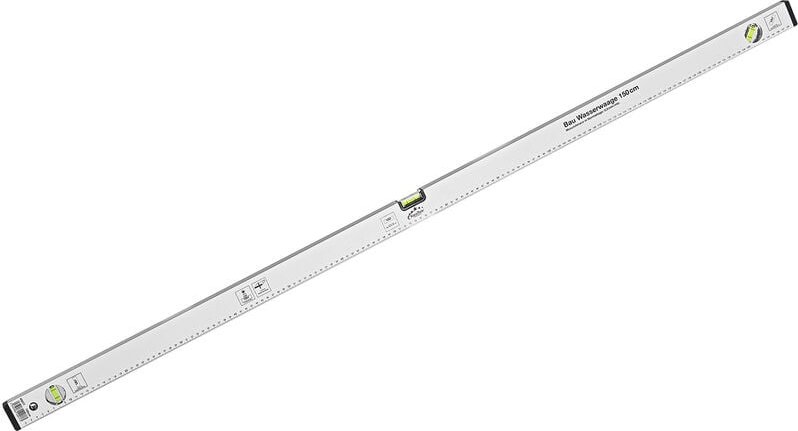 Aluminium Bau Messwaage Wasserwaage Richtwaage 150 cm mit 3 Libellen Messskala