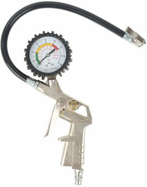 Reifenfüllpistole, 40 mm Manometer, 16 bar, automatischer Zyklus, deutsches Kaliber