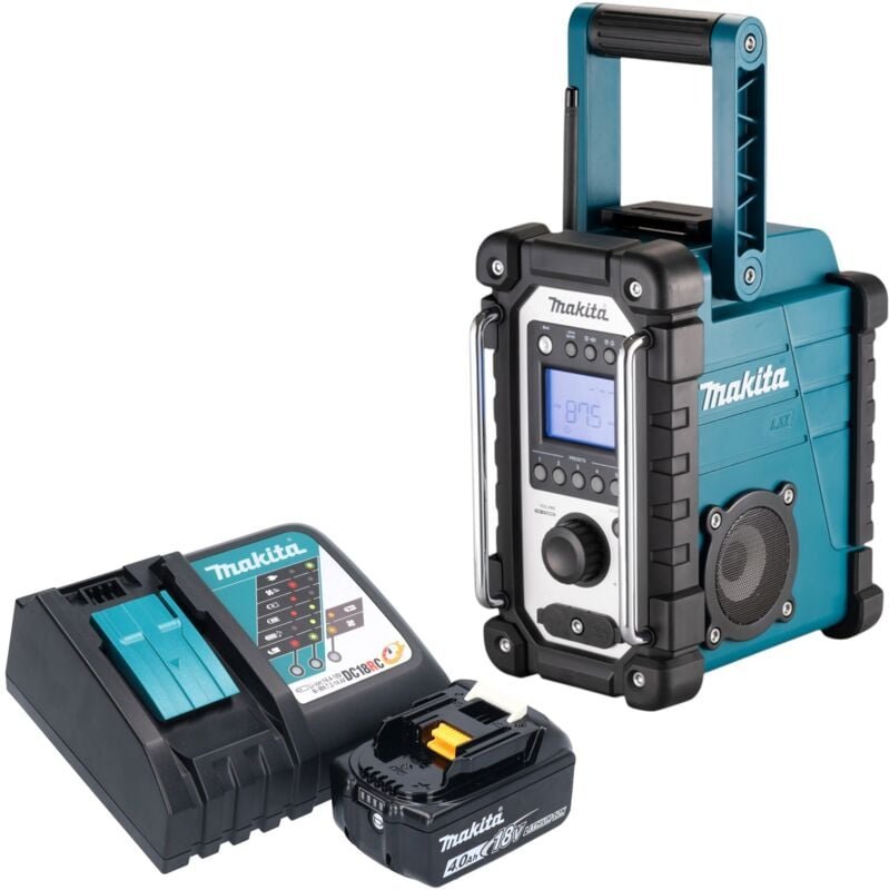 Makita DMR 116 RM1 Akku Baustellenradio 14,4 - 18 V AM FM AUX + 1x Akku 4,0 Ah + Ladegerät