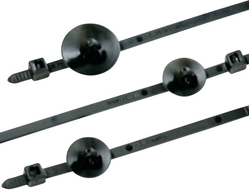 Hellermanntyton - 150-15493 T80RSFT Kabelbinder 190 mm 4.60 mm Schwarz mit Spreizanker und Teller 1 St