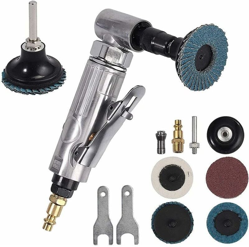 1/4' mbsp 90°abgewinkelt, 25000 U/min, Druckluft Stabschleifer Schleifmaschine Schleifgerät Winkelschleifer Pneumatik Wi...
