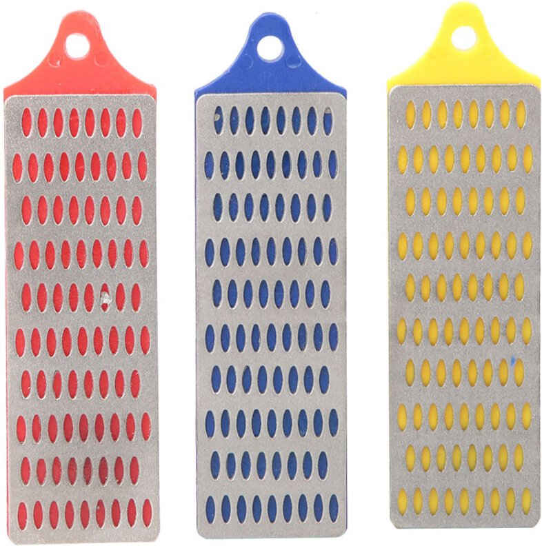 Set aus Mini-Diamant-Messerschärfesteinen, 3-teiliger Küchenschärfestein für Kochmesser, einfach zu verwenden, für präzi...