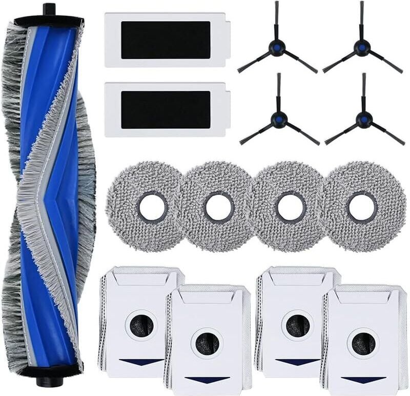 FOREHILL T30 Pro Omni Zubehörset für Ecovacs Deebot T30 PRO Omni Saugroboter, 1 Hauptbürste, 2 HEPA-Filter, 4 Pads