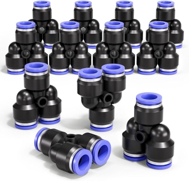 12 PCS 8mm 3 weg y Separator Push-in Luft Verbindung, 3 weg Kunststoff Schnelle release Py Air Linie adaptateur