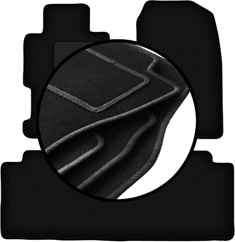 Komplettset Veloursmatten für: Honda Civic VII 5 Türen (2001-1007)