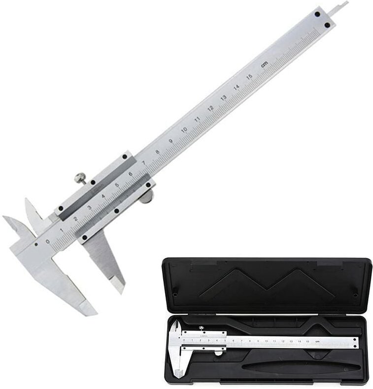 Messschieber, 150 mm / 0,02 mm analoger Messschieber aus Edelstahl, hochpräzises Mikrometerwerkzeug mit professioneller ...