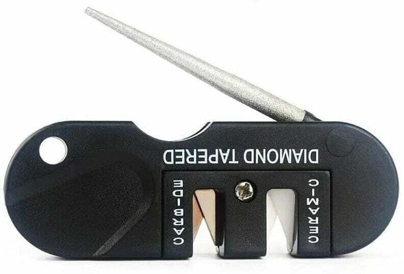 Messerschärfer, tragbarer Mini-Wolfram-WIG-Schärfer, klappbarer Diamantschärfer, Unisex Erwachsene - Outdoor-Survival-Ja...