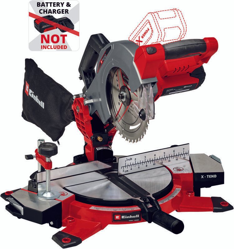 Einhell - Power X-Change te-ms 18/210 Li-Solo Akku-Kappsäge ohne Akku 210 mm 30 mm