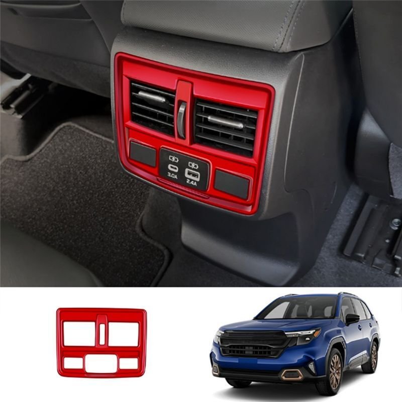 Auto-Klimaanlagen-Auslassrahmen Hinten, A/C-Luftauslass-Zieraufkleber für Forester 2025, LHD, Innenzubehör, Rot