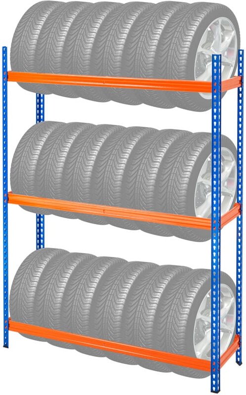 Reifenlagerregal, 3-Regal spcc-sd Metallreifenhalter für 18 Reifen, verstellbarer Garagenständer, 660 lbs Tragkraft - Mo...