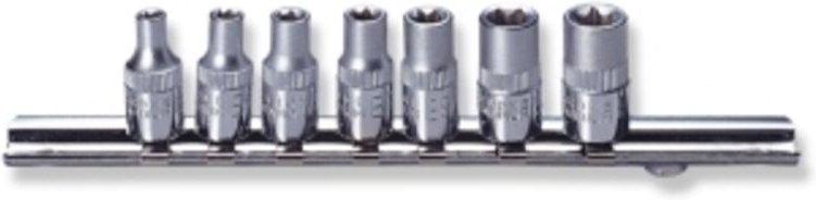 Set de Torx-Bits de 7 Stück, Jonnesway, Modell S06H27S, mechanischer Einsatz de Präzision, Hochleistungsstahl mit 1/4"-E...