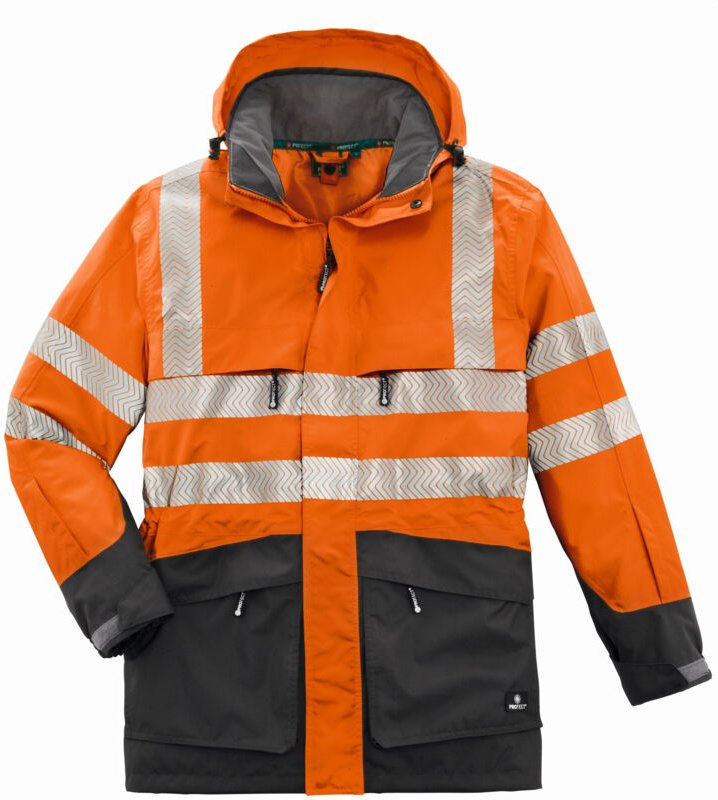 Warn-Wetterschutz-Jacke TAMPA leuchtorange/grau Größe 4XL