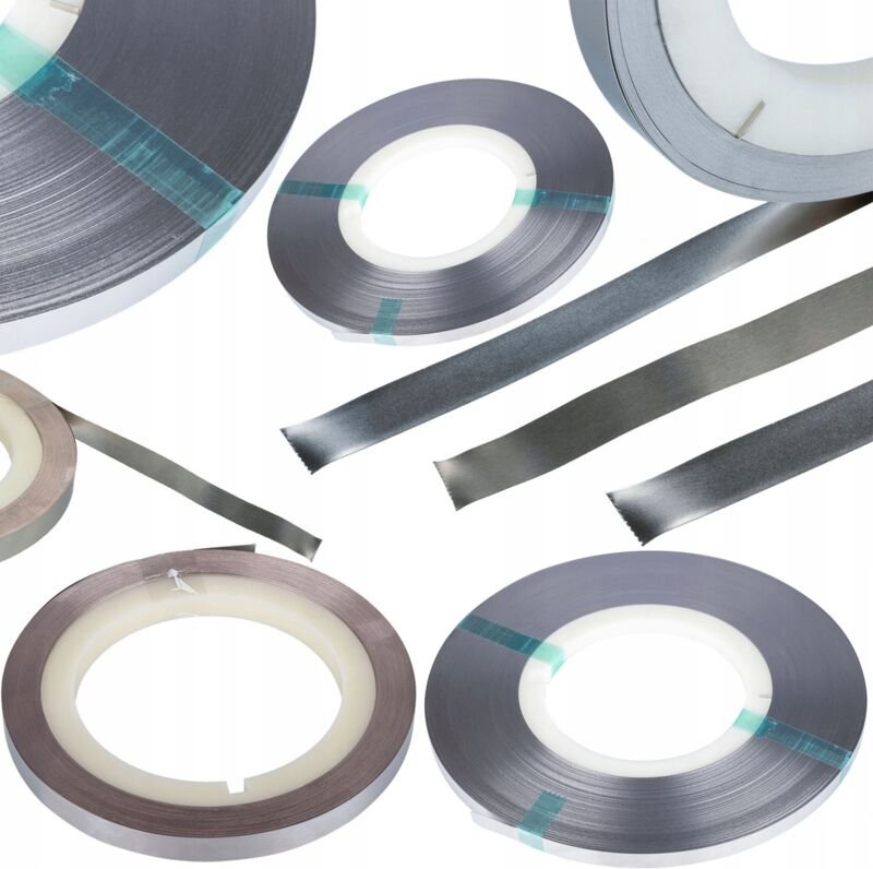 Rosfix Set Schweissbänder – Reines Nickel 0,15×8 mm, Kupferband 0,15×10 mm, Stahlband vernickelt 1 m Länge Für Akkuschwe...