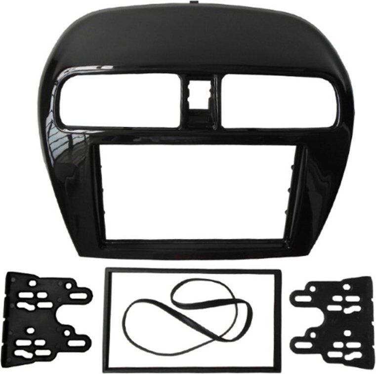 Doppelte Din Blende für Space Star Attrage Radio Stereo Schalttafeleinbau Verkleidung Gesicht Rahmen (178X100Mm)