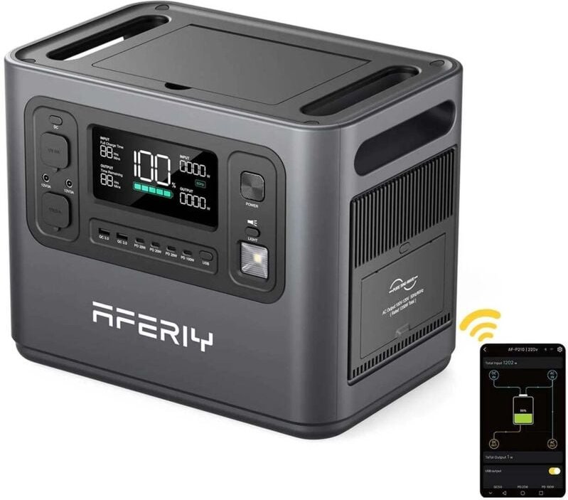 AFEROY P210 Tragbare Powerstation 2400W 2048Wh Grau