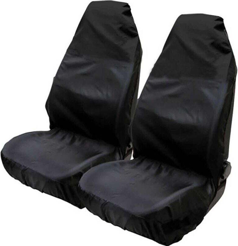 Universelle, wasserdichte Nylon-Autositzschoner für die Vordersitze, 75 x 55 x 55 cm (2er-Set), Schwarz