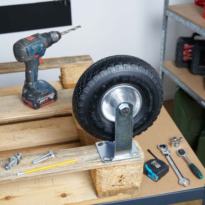 Luftbereifte lastrolle mit stahlplatte