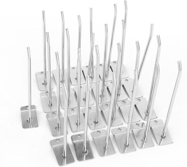Qcwwy 6-Zoll-Lamellenwandhaken, 25 Stück, für Ladenregale, Chrom-Finish, robust und zuverlässig