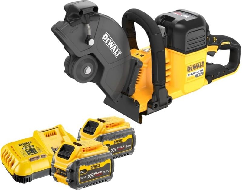 DeWalt DCS 691 T2 Akku Trennschleifer 54 V FlexVolt 230 mm Brushless + 2x Akku 6,0 Ah + Ladegerät
