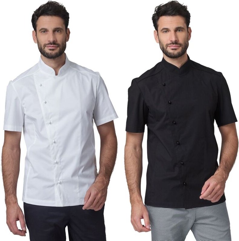 Siggi Nick Kurzarm-Kochjacke - XXXL - Negro