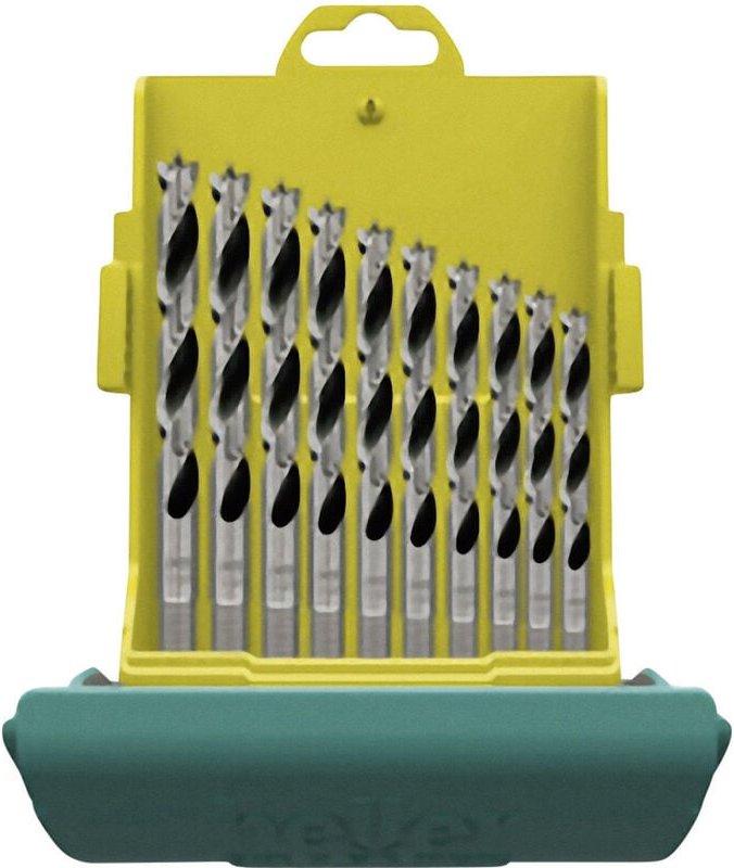 Tools 28708 1 Holz-Spiralbohrer-Set 10teilig 3 mm, 4 mm, 5 mm, 6 mm, 7 mm, 8 mm, 9 mm, 10 mm, - Heller