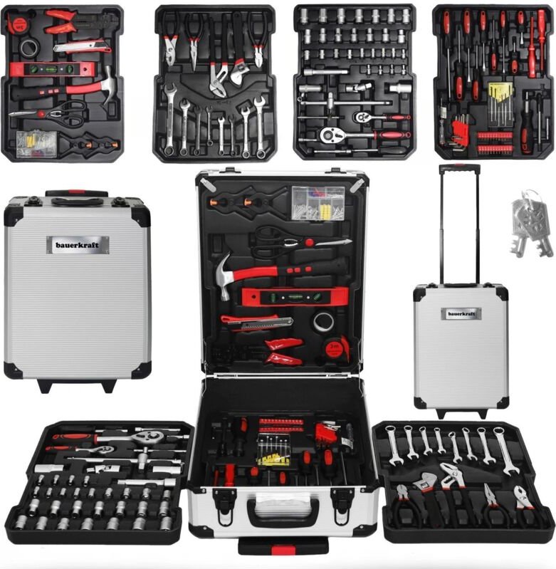 189 teiliges werkzeugset mit rollkoffer - schraubenschlussel schraubendreher