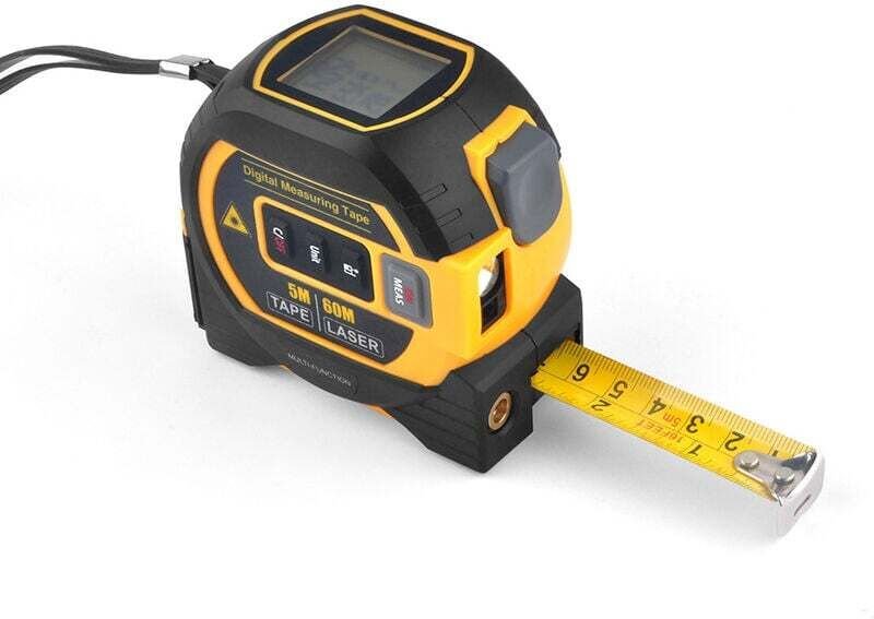 3-in-1-Digital-Lasermessgerät mit Kreuzlinienlaser, 131 Fuß digitaler Laser-Entfernungsmesser, 16 Fuß Maßband mit LCD-Hi...