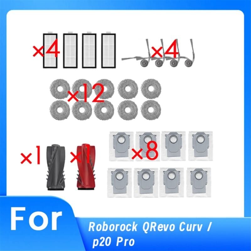 30 Stück für QRevo Curv Kehrroboter-Reinigerteile