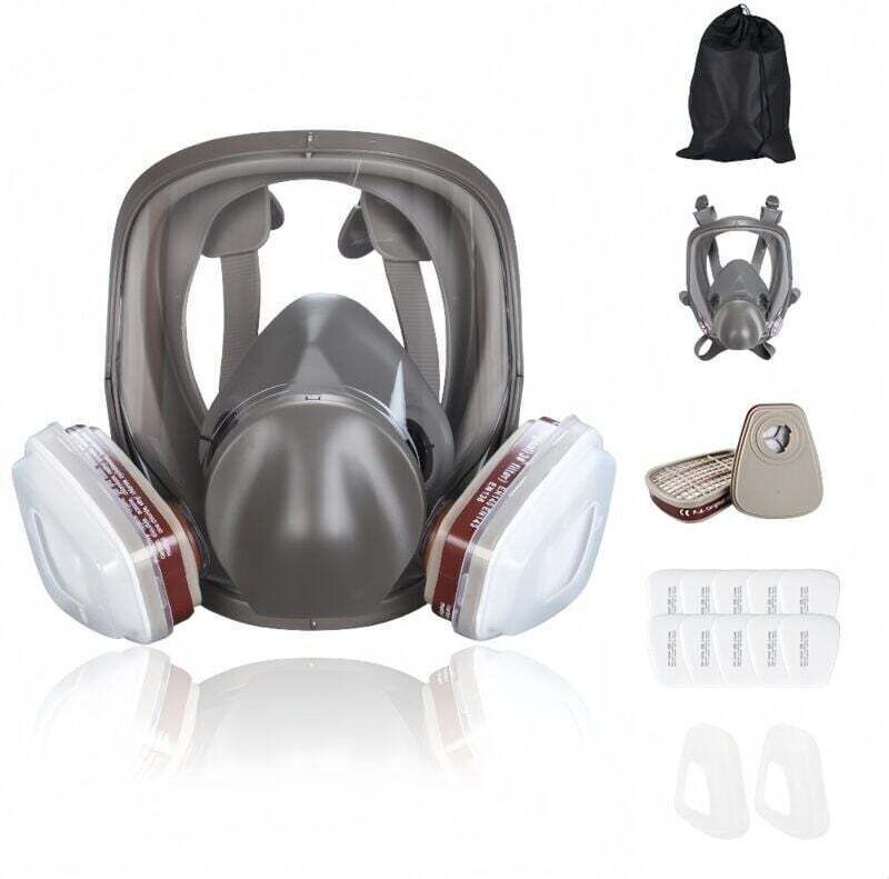 16-in-1-Antibeschlag-Gasmaske, Vollgesichtsmaske, Atemschutzmaske für industrielle Farbspritzarbeiten, Sicherheitsfilter...