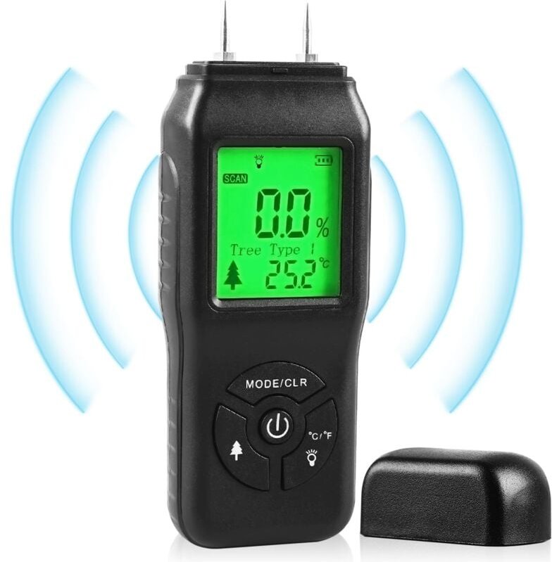 Hygrometer, 4 Testmodi mit LCD-Bildschirm, Präziser und Schneller Feuchtigkeitsmesser, Holzfeuchtigkeitsmesser für schne...