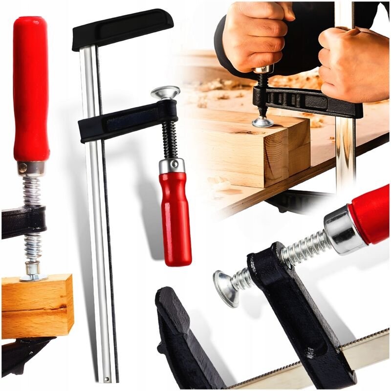 Zimmermannsklemme, Holzschraubengriff, Werkstatt 600 mm / 80 mm