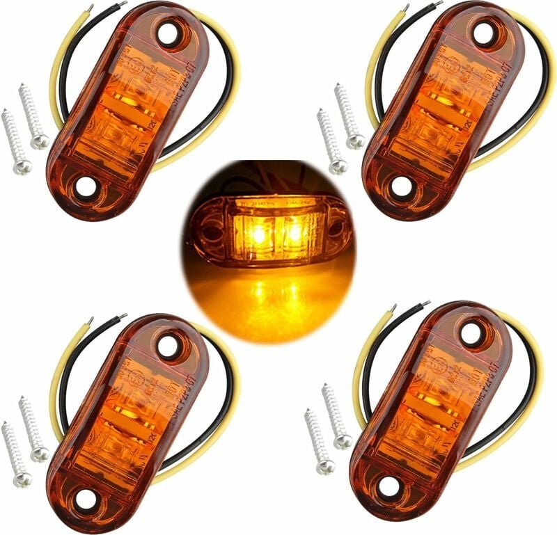 Gotrays - 4 Stück IP65 12 V/24 v led ovale Seiten-Logoleuchte vorne und hinten Positionsanzeigelampe Universal für LKW-A...