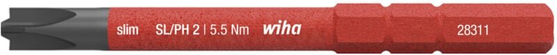 Bit slimBit electric PlusMinus/Phillips SL/PH2 x 75 mm (34588) - Wiha