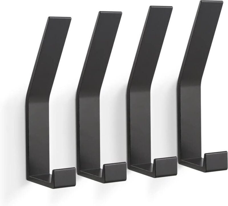 Linghhang - Schwarz) 4 Stück Kleiderhaken, Wandgarderobe (unsichtbare Schrauben), moderner Kleiderhaken für Jacken, Mänt...