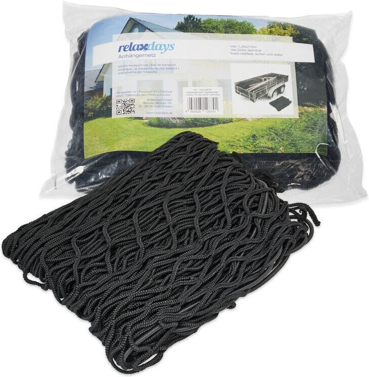 Ulisem Anhängernetz, Gepäcknetz, ausziehbar bis 3x2 Meter, schwarz