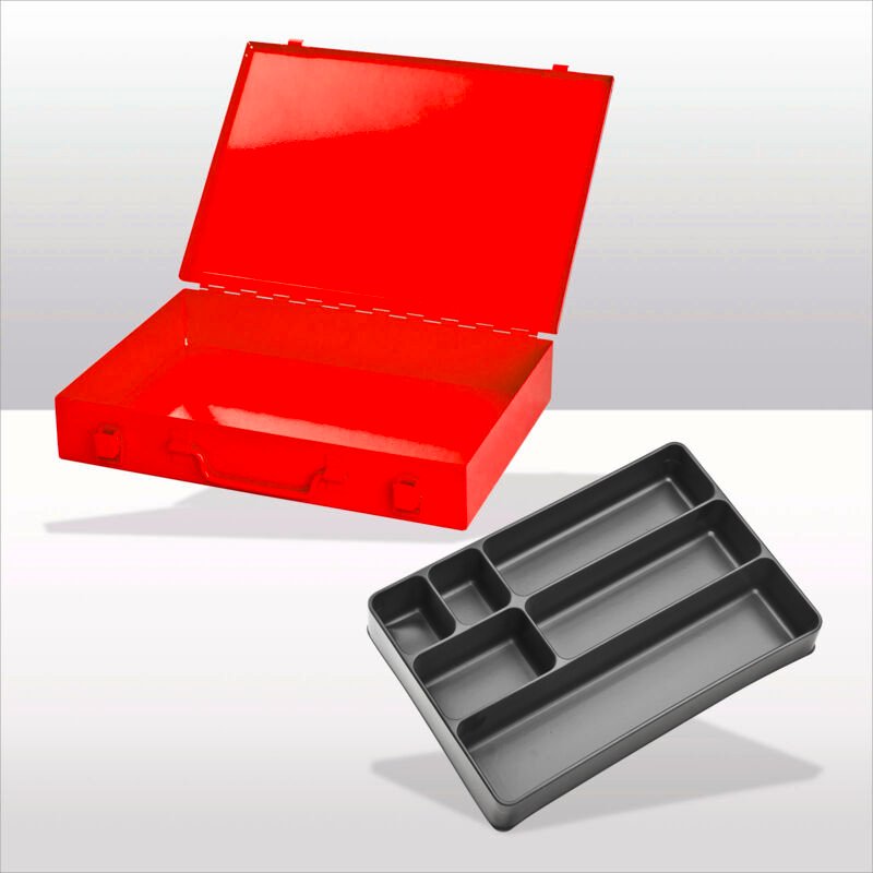 ADB Stahlblechkästen mit Spannverschluss - 6 Fächer - RAL 3020