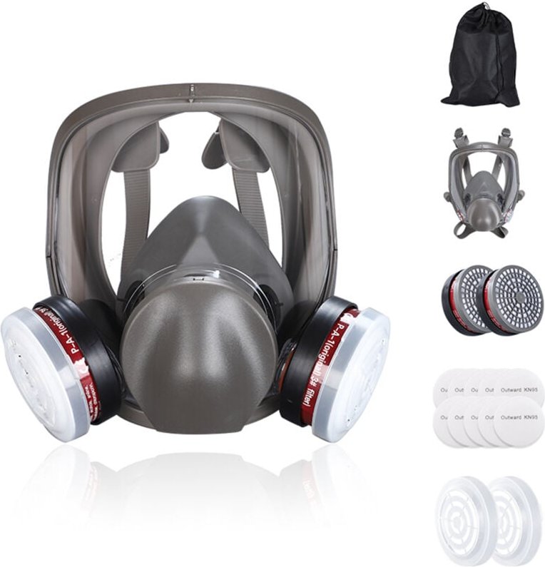 Wiederverwendbare Vollgesichtsmaske 6800 für Lackier-, Polier- und Schweißarbeiten, Staubmaske, 2 Anschlussarten, mit or...